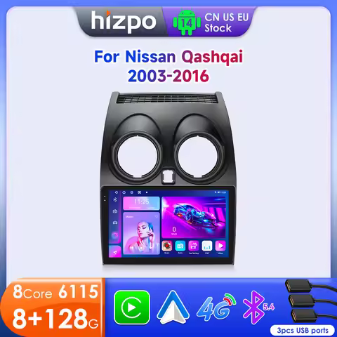 Hizpo 9" Car Radio For Nissan Qashqai 1 J10 2006-2013 Multimedia Video Player Navigation GPS 4G Wifi