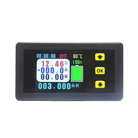 VA7510S Voltage And Current Meter,100A 6-75V/0V-120V DC Ammeter Voltmeter Monitor Output Battery Cha