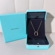 Tiffany蒂芙尼 lock系列 18K玫瑰金半鑽雙U形鎖項鍊