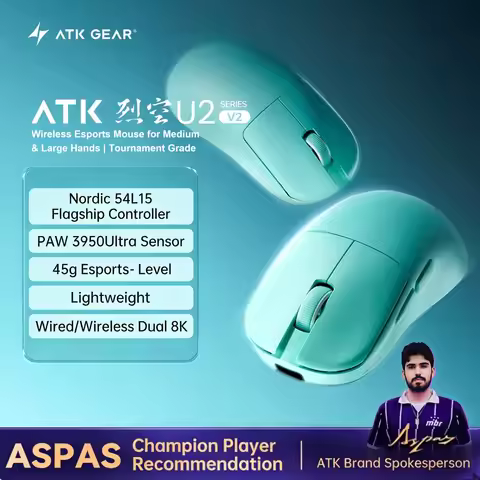 ATK Blazing Sky U2 V2 Mini Ultimate Wireless Gaming Mouse ATK U2 Plus Lightweight 8KHz 500mAh Custom