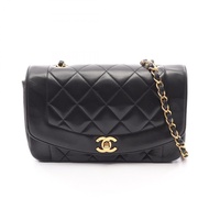 【二手】香奈兒 (Chanel) CHANEL 絎縫 Diana 翻蓋單肩背包 A01164 黑色羊皮（綿羊皮）絎縫 Diana 鏈條肩背包 女士