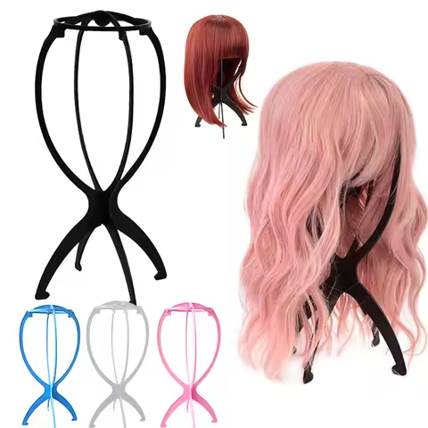 1-10pc Folding Wig Stand Adjustable Plastic Hat Display Stand Portable Fashion Model Wig Cap Holder 