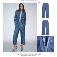Blue Brocade Pants Brocade Office Pants