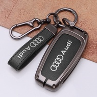 Suitable for Audi Audi Key Cover Silk Printing Style A3 A4 A5 A6 Q3 Q5 Q7 E-TRON Car Key Cover High-End Metal Protective Case Buckle
