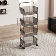 Dear Home Multi-Tier Metal Storage Cart with Wheels Space-Saving Kitchen Organizer 2/3/4-Tier with D