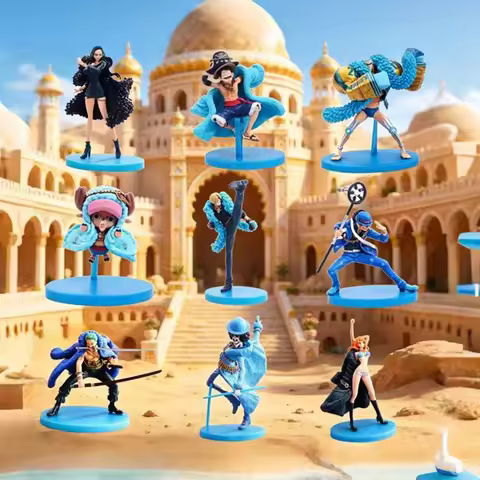2026 One Piece 20th Anniversary Anime Figures Blue Clothes Collection Luffy Nami Robin Zorro Action 