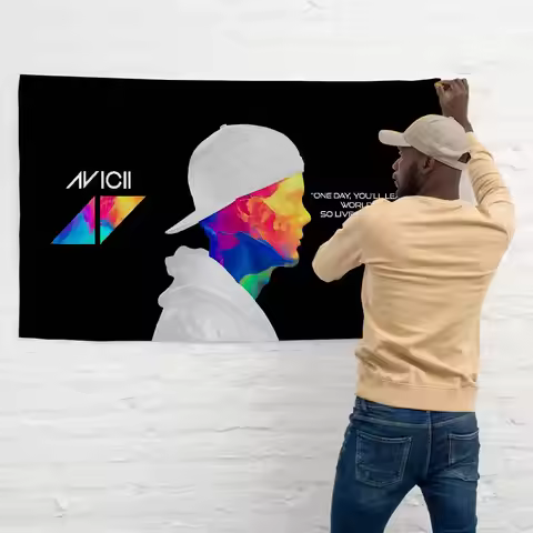 DJ A-Avicii Logo High End Quality Banner Printing Artistic Atmosphere Style Camping Flag