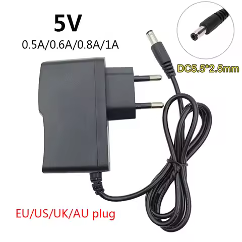 5V AC to DC Adaptor Converter Power Adapter Supply 5 Volt 0.5A 0.6A 0.7A 0.8A 1A 500mA 600mA 800mA E