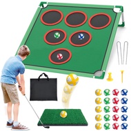 BFTNTO Golf Chipping Game Set - Backyard Cornhole Game Includes Putting Mat, 20 Sticky Balls, 6 Hole