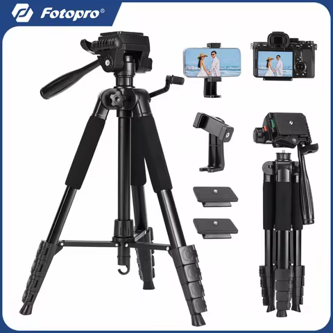 Fotopro 175cm Camera Tripod Aluminum Travel Tripod Stand with 3-Way Head Phone Holder for Canon Niko