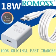 100% Original Fast Charger Romoss Charger Super Quick Charging 15W Micro USB+Type-C Cable For Androi