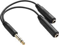 6.35mm TS Guitar Signal Audio Y Splitter Cable,1/4" TRS Stereo Male to Dual 1/4" TRS Stereo Female J