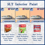 5 Liter Nippon Paint For Interior Wall Paint（Satin Glo / Easywash / Super Matex）YO 1185 P / YO 1192 