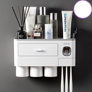 Giá đỡ bàn chải kèm 234 cốc Aswei tặng kèm nhả kem tự động và miếng dán chắc chắn