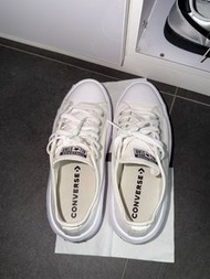 Converse All Star 厚底帆布鞋 白色