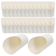 50/100PCS Kraft Paper French Fries Cup Slanted Mouth Fries Cup Birthday Weeding Christmas Party Disp