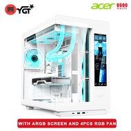 Acer Seaview Palace Pro Gaming Case Build-in 4 ARGB Fans With Screen Tempered Glass White PC Case