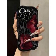 เคสโทรศัพท์ลายเสือดาวสีดำครีมพื้นผิววาดนุ่ม Compatible กับ IP17/IP17PROMAX/IPhone16/IPhone16pro/IPho