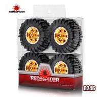 4psc 55mm Tire Truck Crawler Tire Skin 7mm Wheel Hub for FMS 1/24 FCX24 RC Car Metal Upgrade OP Acce