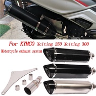Motorcycle Exhaust System Modified Slip On For Kymco Xciting 250 300 Xtown CT250 CT300 250i 300i 350i Muffler Link Pipe Escape