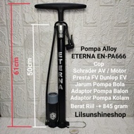 DUNLOP ETERNA EN-PA666 Cop Schrader AV Presta FV Alloy Floor Pump EV Ball Pool Balloon