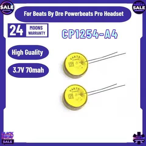 2PCS CP1254 A4 Rechargeable Battery Li-Ion CP1254 A4 LIR1254 for Beats By Dre Powerbeats Pro Headset