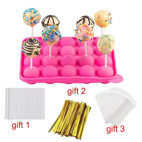 Cake Pop Silicone Mold Set Cakepop Round Lollipop Lolly Hard Candy Toffee Chocolate Ball Maker Kitch