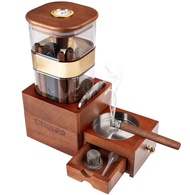 2IN1 Cigar Humidor Box,CRIOLPO Cigar Humidifier Cabinet Kit with Hygrometer Ashtray Jar Tray, Cigar 
