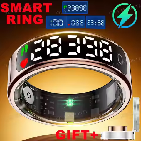 2026 New SR08 Smart Ring Men Women LED Display Screen Heart Rate Blood Oxygen Monitoring 5ATM Waterp