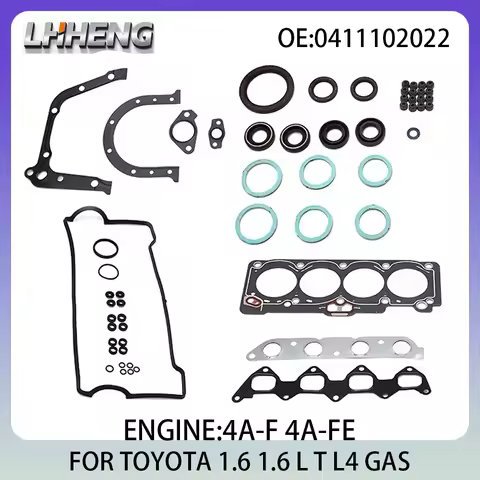 Engine Full Overhaul Gasket Kit Rebuild Set For TOYOTA AVENSIS COROLLA SPRINTER 1.6L 1.6 L T L4 GAS 