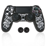 ซิลิโคน Silicone Rubber Skin Case Cover For Sony PlayStation 4 PS4 Controller + 2 Joystick Cap For P