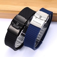 2/20✈Suitable for Vickers Victorinox watch strap soft silicone waterproof rubber strap male insuranc