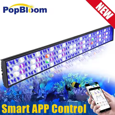 NEW PopBloom-Aquarium LED Lighting, Marine Aquarium Lamp Full Spectrum for 80-100cm 36" Reef Coral S
