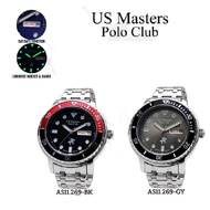 US Master Polo Club นาฬิกาผู้ชาย  สายสเตนเลสสตีล รุ่น AS11.269-BK,รุ่น AS11.269-GY(ส่งฟรี)