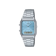 Casio Vintage Womens Analog-Digital Watch AQ-230A-2A1MQY Silver Stainless Steel Strap (TWP-01)