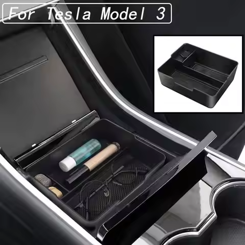 for Tesla 2017 2018 2019 2020 Car Central Armrest Box Stowing Tidying Glove Box Storage Box Non-Slip
