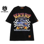 HY KOREA loose form unisex fashion loose sleeve t-shirt Beach Hop 422.