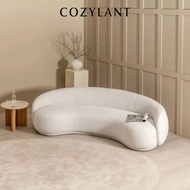 Cozylant Cashew Sofa / Curve Sofa / White Sofa for Living Room / Boucle Fabric