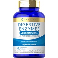 Carlyle Digestive Enzymes | with Probiotics &amp; Prebiotics | 180 Capsules | Non-GMO and Gluten Free Supplement for Men &amp; Women