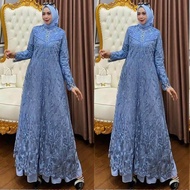 Gamis putih mewah elegan 2 in 1 rompi terpisah full bordir terbaru 2025 kekinian modern -AmirahStore