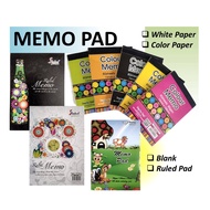 Memo pad Ruled Pad Color Paper White Blank Paper Size A7 A6 (Buku memo)