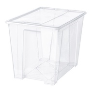 65L Transparent Container Storage Box with Plastic Lid 1Set