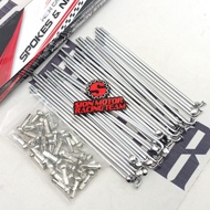 Motorcycle Wheel Spokes / Spokes Nipples TDR Racing Chrome Size 9 x 130