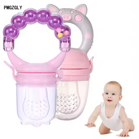 Baby Food Feeding Spoon Juice Extractor Pacifier cup Molars Baby feeding bottle Silicone Gum Fruit V