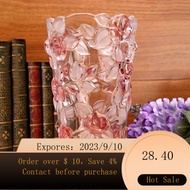 Crystal Glass Transparent Rose Vase Decoration Living Room Flower Arrangement Lucky Bamboo Bottle Floor Vase Large Fas