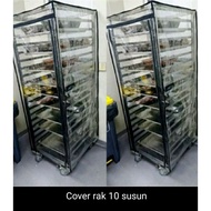 10-15 Tier Plastic Cover Bread Pan Rack Trolley Cover 0.3mm Mica Material