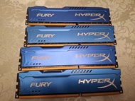 Kingston HyperX 藍色 DDR3 16GB 記憶體 RAM 4條