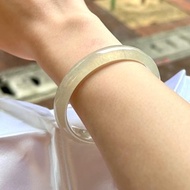 冰玻種 天然翡翠 緬甸 A玉 玉鐲 • 冰玻種杏色翡翠福鐲