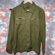 90% new Wtaps BUDS LS 01 SHIRT SIZE L OLIVE DRAB 17SS 171WVDT-SHM01 軍綠色兩袋厚布長袖恤衫 外套