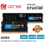CRUCIAL DDR5 5600MHZ / PRO KIT 5600MHZ RAM DESKTOP PC (UDIMM) / LAPTOP NOTEBOOK (SODIMM) MEMORY RAM